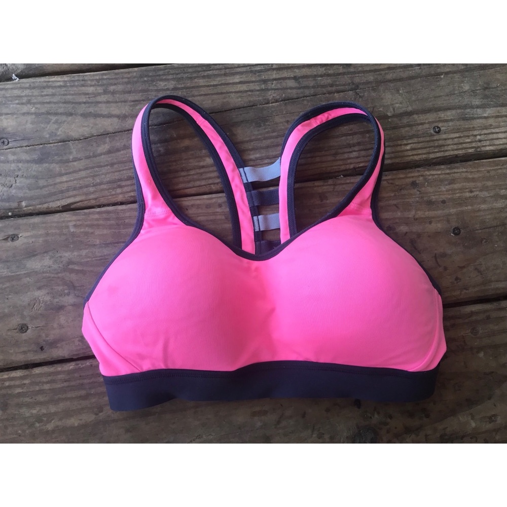 Champion Sports Bra Hot Pink Grey Medium